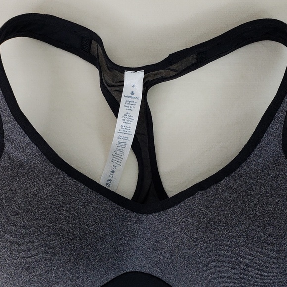 Lululemon Speed up Bra Padded Mesh Gray black 4&6 - Picture 5 of 7